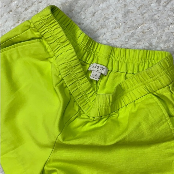 J Crew Factory Bright Green Yellow Cotton Shorts 2 - Picture 5 of 6